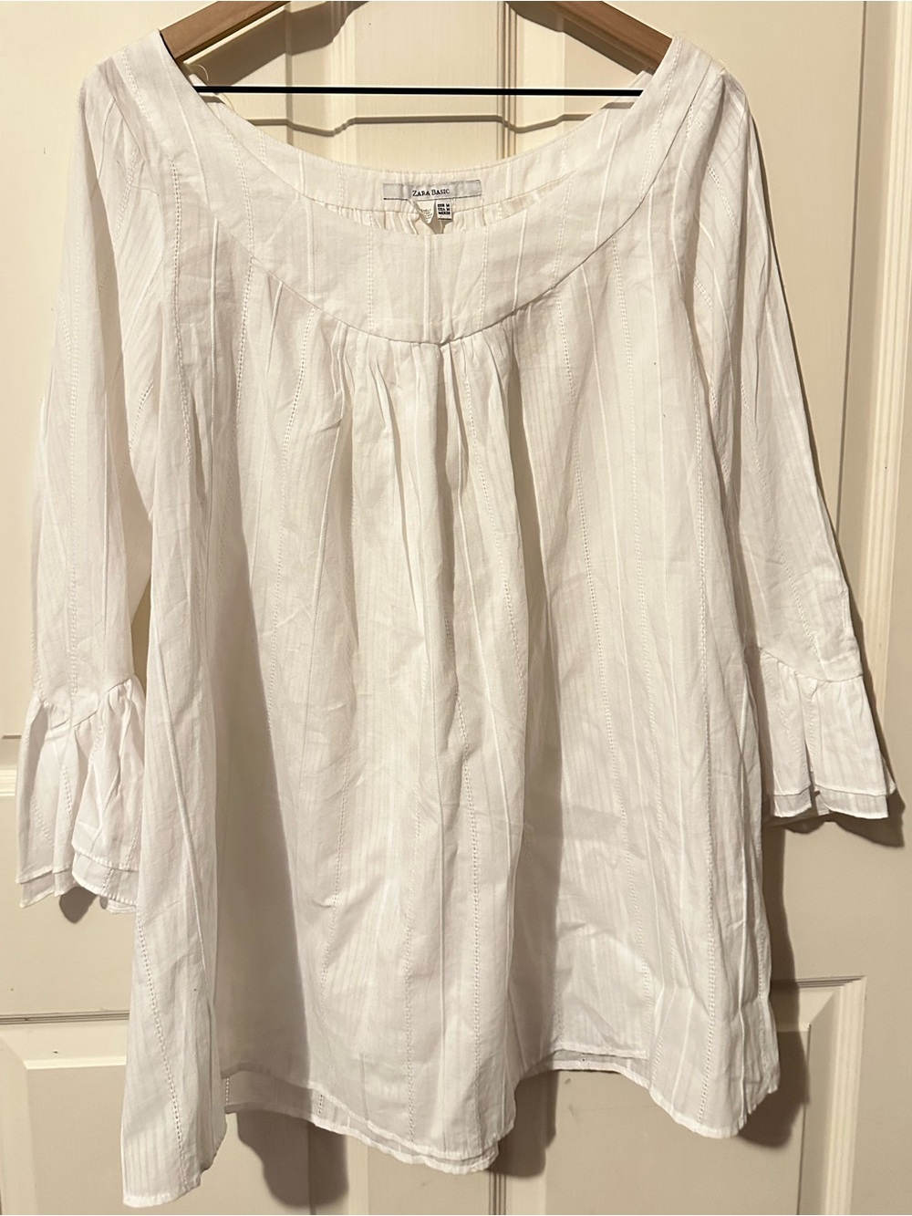 Zara | Top | Zara White Cotton Peasant Tunic Top - Picture 8 of 8